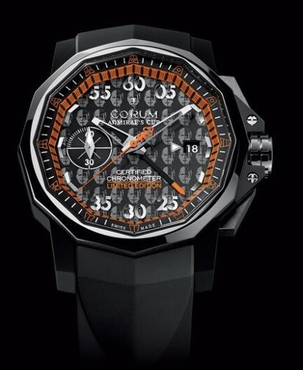 Corum Admiral's Cup 44 Chrono Centro Didier Cuche Replica Watch 960.801.20/F371 ANDC Black Rubber - Black Dial